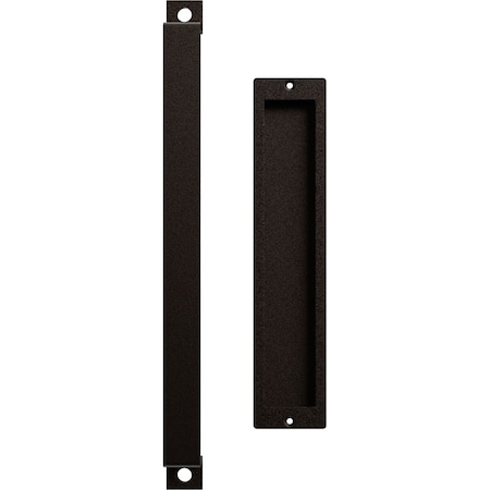 Ekena Millwork 16" Pull Handle & 12" Flush Pull for 1 3/4" Doors, Arch Bronze GB6001PP41612AB